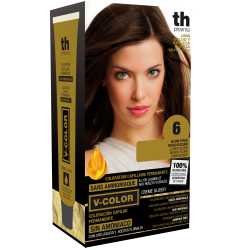 Hair farbe V-color no.6 (dunkelblond)-heimtrikot mit shampoo und hair maske free