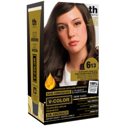 Hair farbe V-color no.6.13 ( dunkle aschgoldblond)-heimtrikot mit shampoo und hair maske free