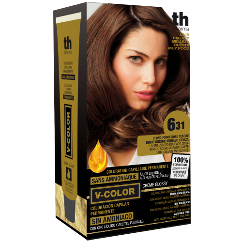 Hair farbe V-color no.6.31 ( dunkle goldaschblond)-heimtrikot mit shampoo und hair maske free TH Pharma