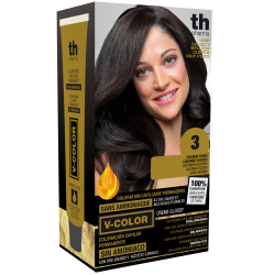 Hair farbe V-color no.3 (dunkelbraun)-heimtrikot mit shampoo und hair maske free