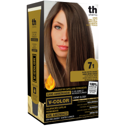 Hair farbe V-color no.7.1 (mittel aschblond)-heimtrikot mit shampoo und hair maske free