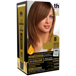 Hair farbe V-color no.8 (hellblond)-heimtrikot mit shampoo und hair maske free