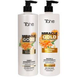 Anti-frizz shampoo Miracle Gold (1000 ml)+Anti-Frizz-Maske feines haar (1000 ml)